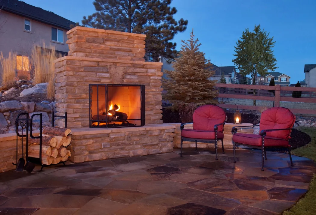 Beautiful backyard fireplace | Gwinnett County north metro Atlanta
